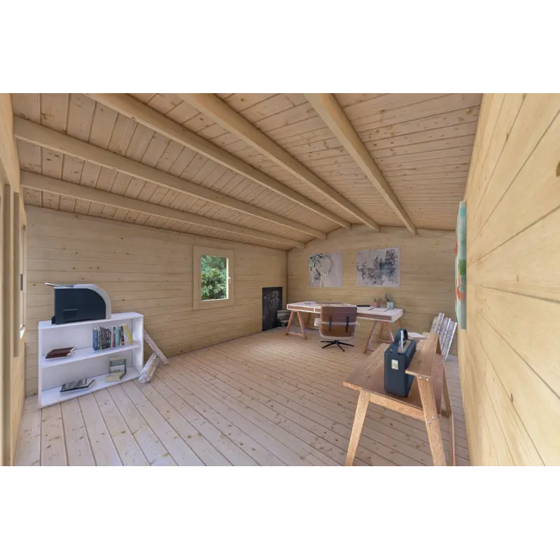 Moderne Gartenhaus MATILDE 5x4, 44mm, Innenansicht