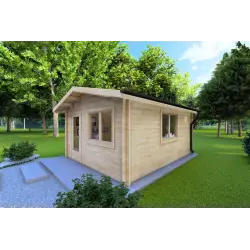 Gartenhaus Holz ANITA 5x4, 44mm, Frontansicht rechte Seite