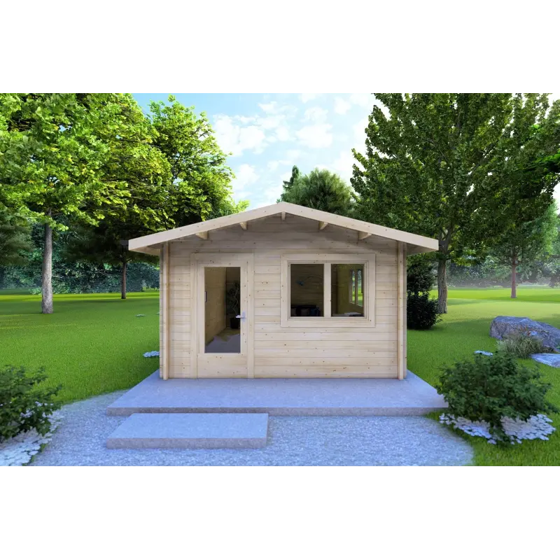 Gartenhaus Holz ANITA 5x4, 44mm, Frontansicht