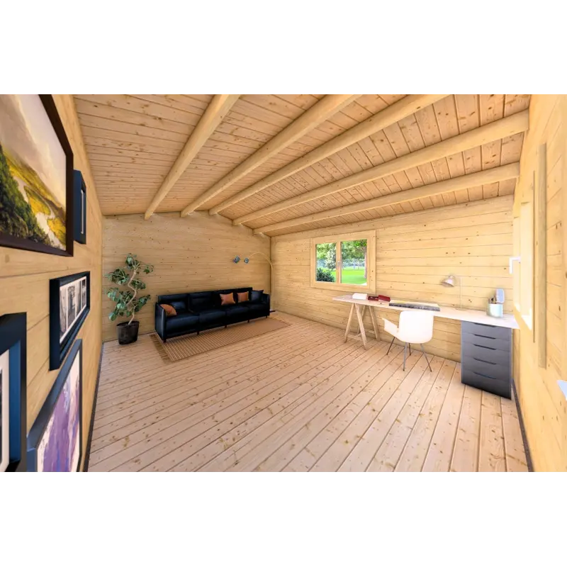 Gartenhaus Holz ANITA 5x4, 44mm, Innenansicht