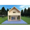 Isolierte Blockbohlenhaus PENELOPE 98 m², 44/80/30/40 mm, Rückansicht