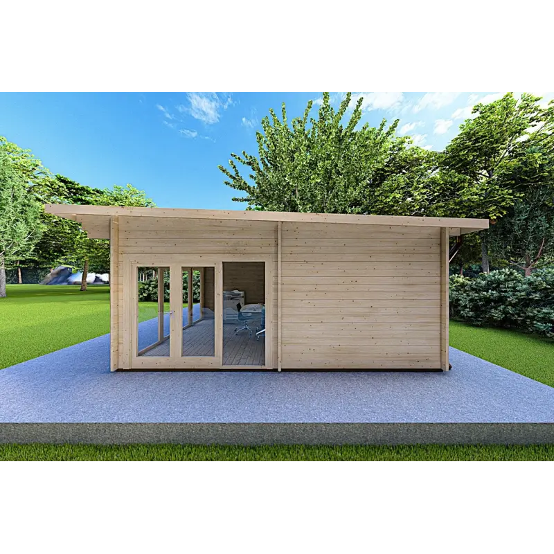 Holzhaus AURELIA 6x8, 44mm, rechte Seite