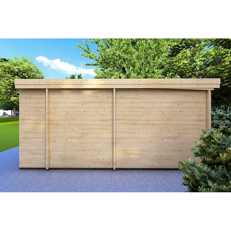 Blockbohlenhaus FLAMINIA 8x6, 44mm, linke Seite