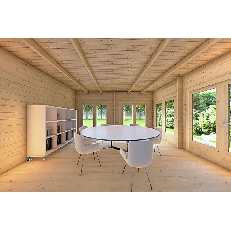 Blockbohlenhaus FLAMINIA 8x6, 44mm, Innenansicht
