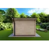 Moderne Gartenhaus ILARIA 3x3, 44mm, Rückansicht