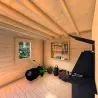 Moderne Gartenhaus ILARIA 3x3, 44mm, Innenansicht