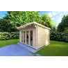 Gartenhaus Holz ILARIA 4x3, 44mm, Frontansicht rechte Seite