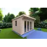 Gartenhaus Holz ILARIA 4x3, 44mm, Frontansicht linke Seite