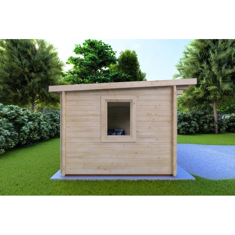 Gartenhaus Holz ILARIA 4x3, 44mm, linke Seite
