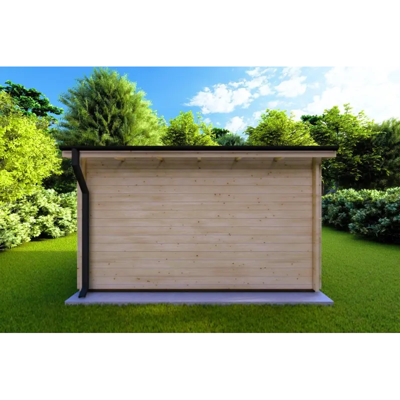 Gartenhaus Holz ILARIA 4x3, 44mm, Rückansicht