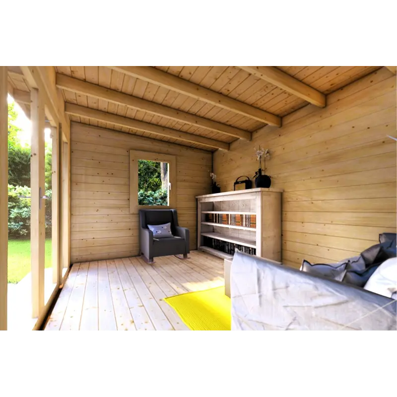 Gartenhaus Holz ILARIA 4x3, 44mm, Innenansicht