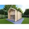 Holzhaus ELODIE 4x6, 44mm, Frontansicht rechte Seite