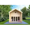 Holzhaus ELODIE 4x6, 44mm, Frontansicht