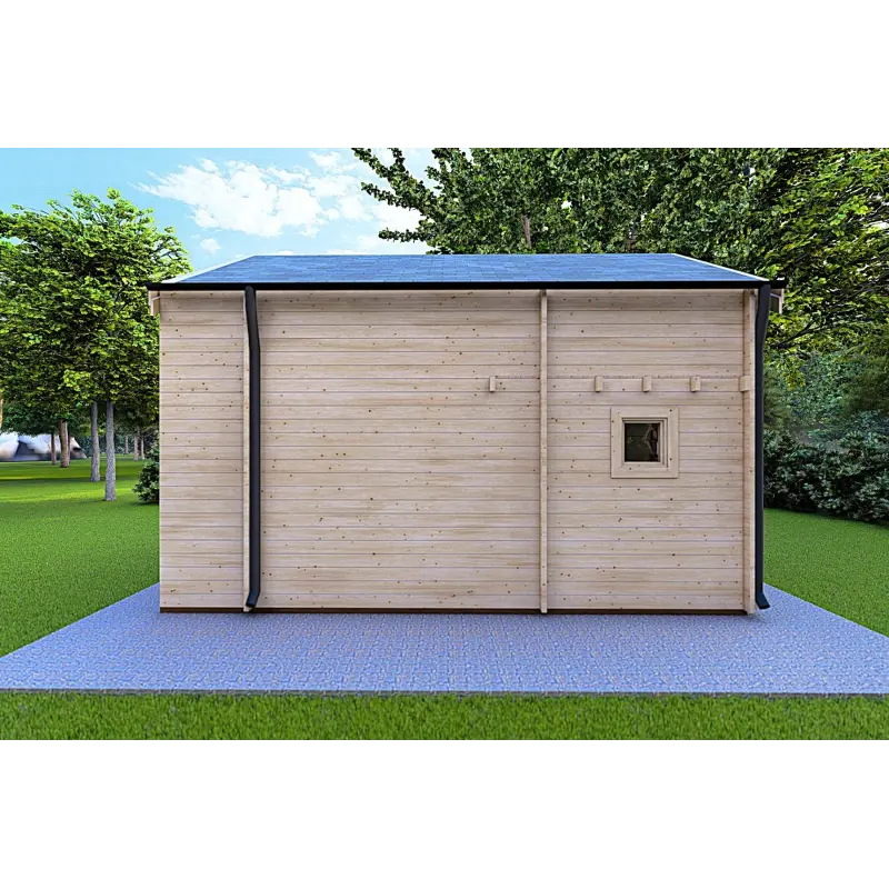 Holzhaus ELODIE 4x6, 44mm, rechte Seite