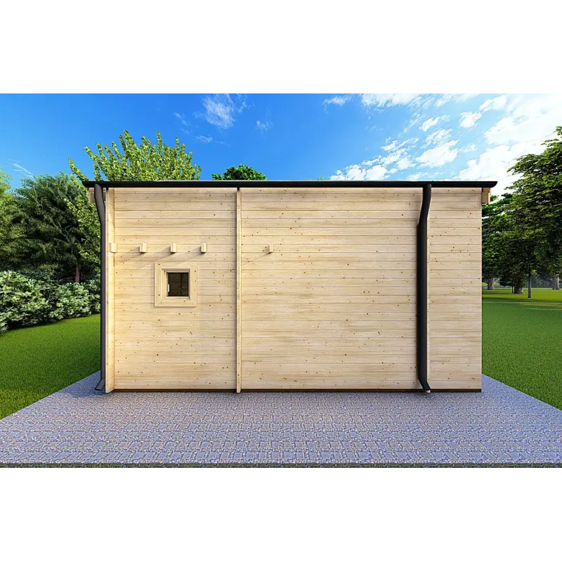 Holzhaus ELODIE 4x6, 44mm, linke Seite