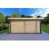 Gartenbüro FLAMINIA 6x6 m, 44mm, linke Seite