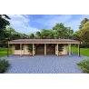 Holzhaus fertighaus​ OLIMPIA auf einer Etage, 84 m², 44/140/44 mm, Frontansicht