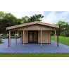 Holzhaus fertighaus​ OLIMPIA auf einer Etage, 84 m², 44/140/44 mm, rechte Seite