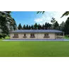 Fertighaus Holzhaus SOFIA 17×8 im traditionellen Stil, 44/140/44 mm, linke Seite