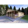 Holzhaus Fertighaus FIRENZE, 116 m², 44/100/44 mm, Frontansicht rechte Seite