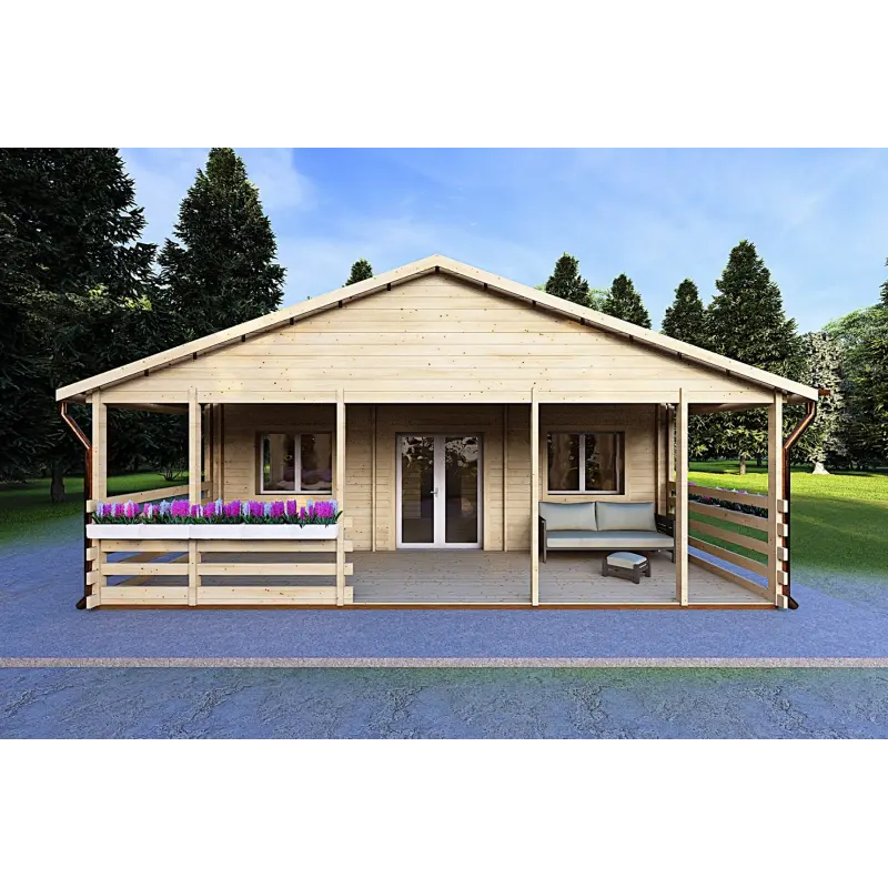 Holzhaus Fertighaus FIRENZE, 116 m², 44/100/44 mm, Frontansicht