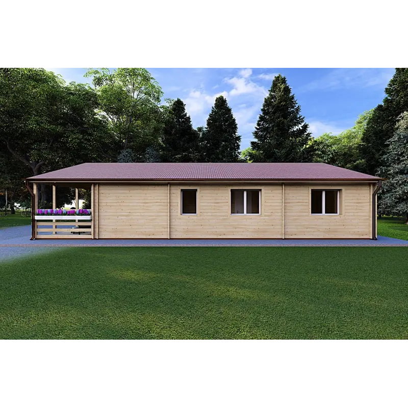 Holzhaus Fertighaus FIRENZE, 116 m², 44/100/44 mm, rechte Seite