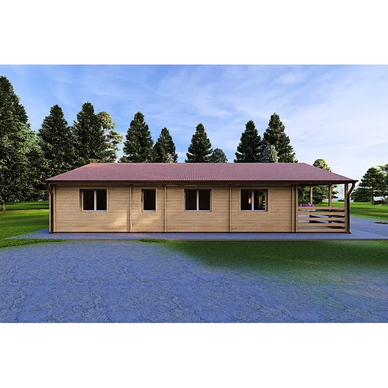 Holzhaus Fertighaus FIRENZE, 116 m², 44/100/44 mm, linke Seite