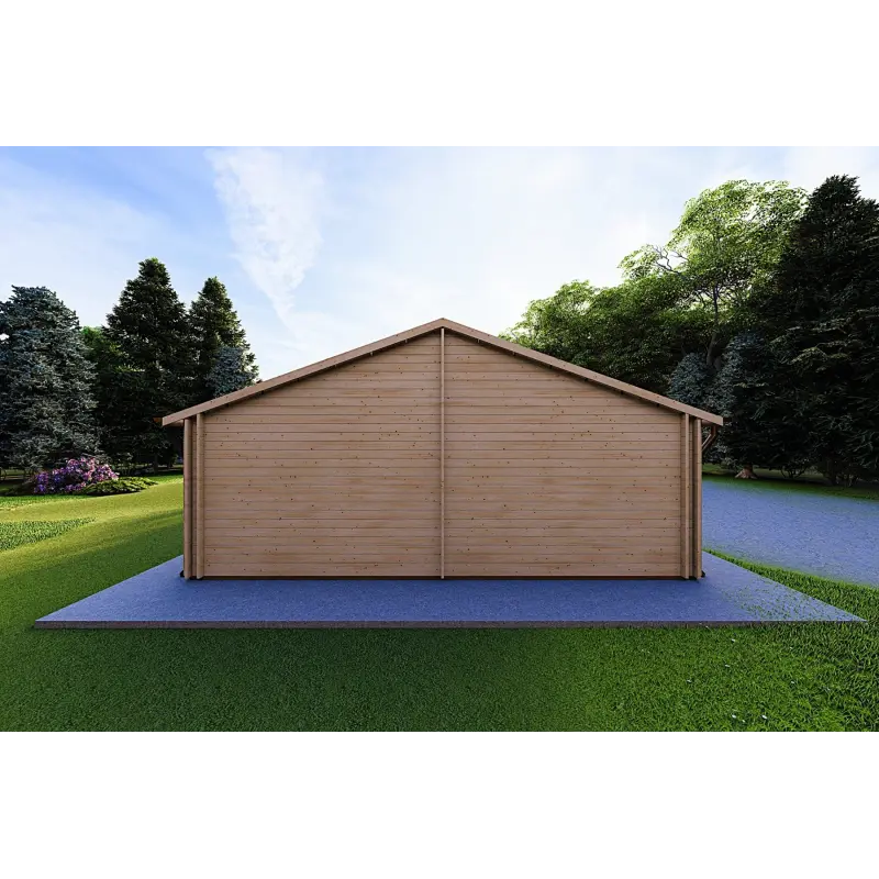 Holzhaus Fertighaus FIRENZE, 116 m², 44/100/44 mm, Rückansicht