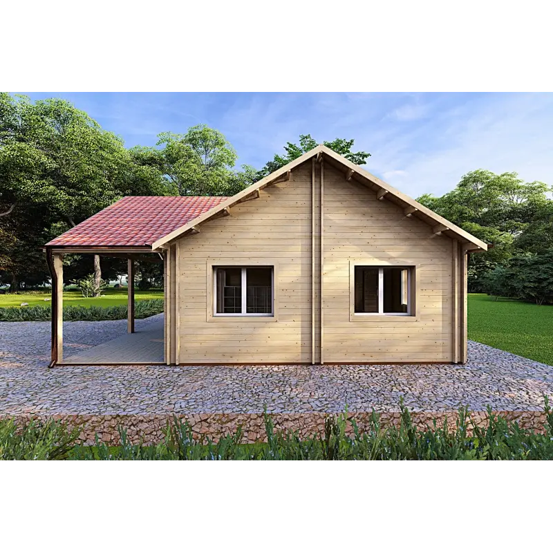 Holzhaus Fertighaus​ AGNESE 95 m², 44/140/44 mm, rechte Seite