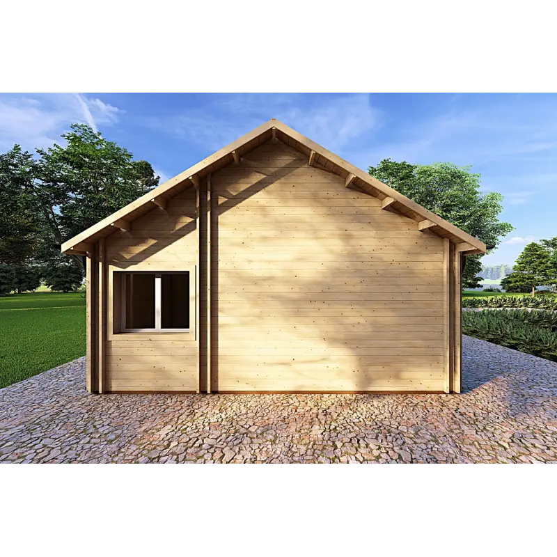 Holzhaus Fertighaus​ AGNESE 95 m², 44/140/44 mm, linke Seite