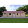 Holzhaus Fertighaus​ AGNESE 95 m², 44/140/44 mm, Rückansicht