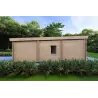 Fertighaus Holzhaus mit Flachdach CAMELIA 125 m², 44/140/44 mm, linke Seite