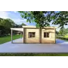 Fertighaus Holzhaus mit Flachdach CAMELIA 125 m², 44/140/44 mm, rechte Seite