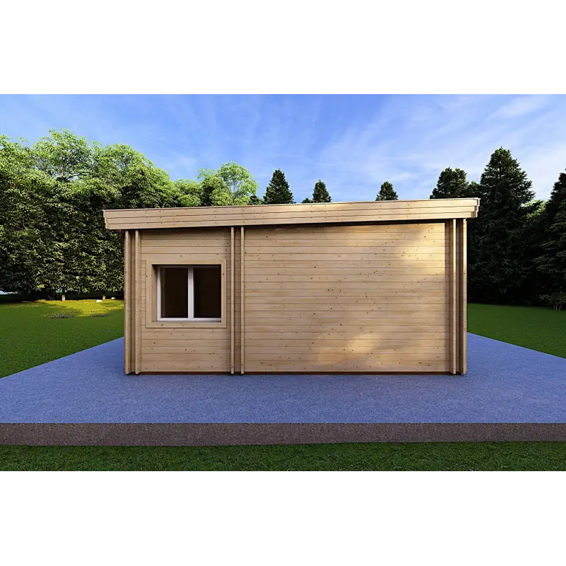 Holzhaus Fertighaus​ DAFNE 95 m² 44/140/44 mm, linke Seite