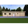Holzhaus Fertighaus​ DAFNE 95 m² 44/140/44 mm, Rückansicht