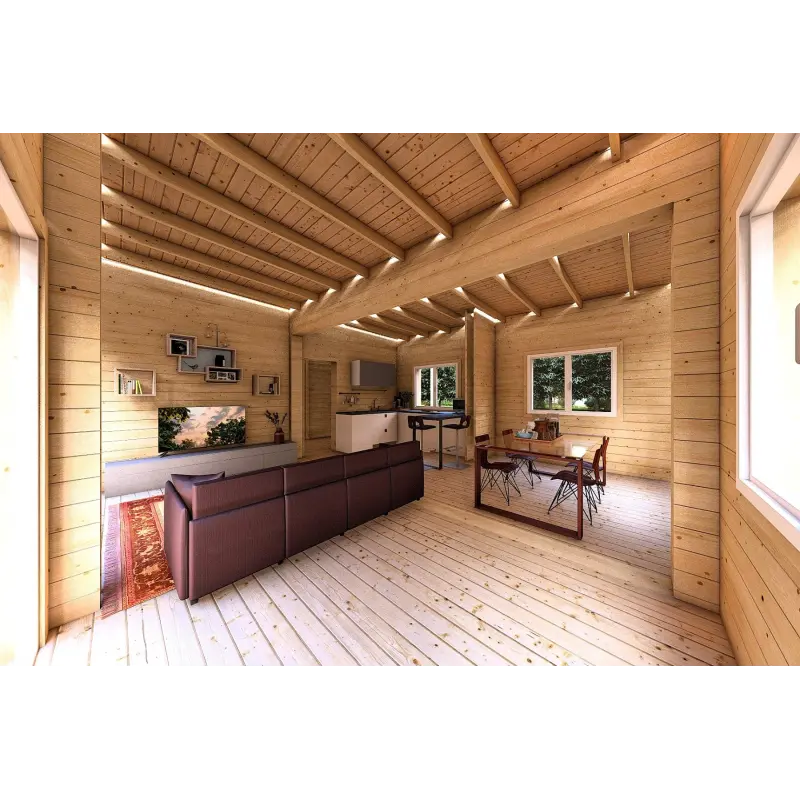 Holzhaus Fertighaus​ DAFNE 95 m² 44/140/44 mm, Innenansicht