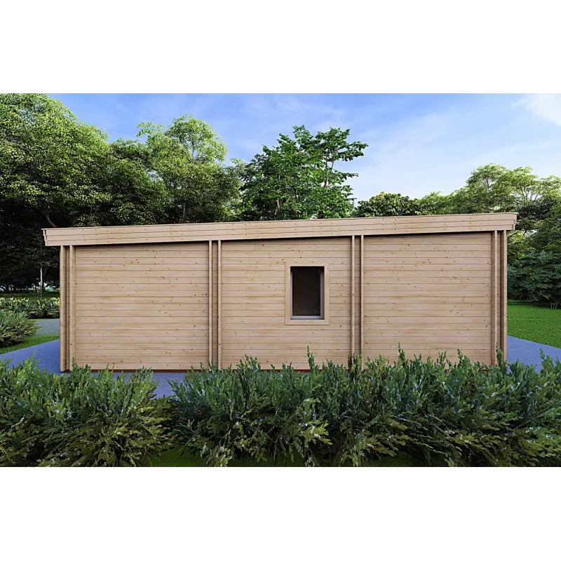 Fertighaus Holzhaus mit überdachtem Eingangsbereich CELESTE 140 m², 44/140/44 mm, rechte Seite