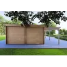 Fertighaus Holzhaus mit überdachtem Eingangsbereich CELESTE 140 m², 44/140/44 mm, linke Seite