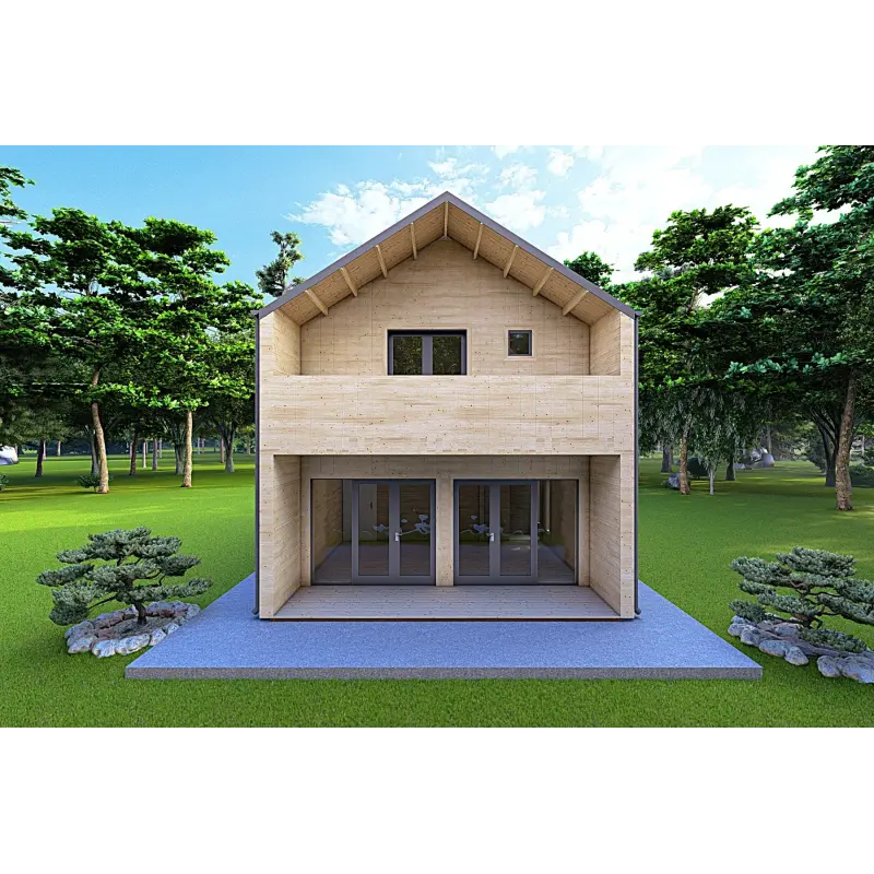 Fertighaus Holzhaus CALIPSO 12x6, 44/100/30/40 mm, Rückansicht