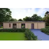 Holzhaus Fertighaus​ mit Garage CLOE 114 m², 44/140/44 mm, Frontansicht