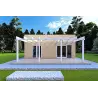 Holzhaus Fertighaus​ mit doppeler Veranda NAUSICAA 98 m², 70/100/30/40 mm, Frontansicht