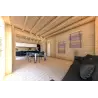 Holzhaus Fertighaus​ mit doppeler Veranda NAUSICAA 98 m², 70/100/30/40 mm, Innenansicht