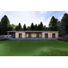 Fertighaus Holzhaus mit Garage CLIO 135 m² 44/140/44 mm, Frontansicht