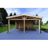Fertighaus Holzhaus mit Garage CLIO 135 m² 44/140/44 mm, rechte Seite