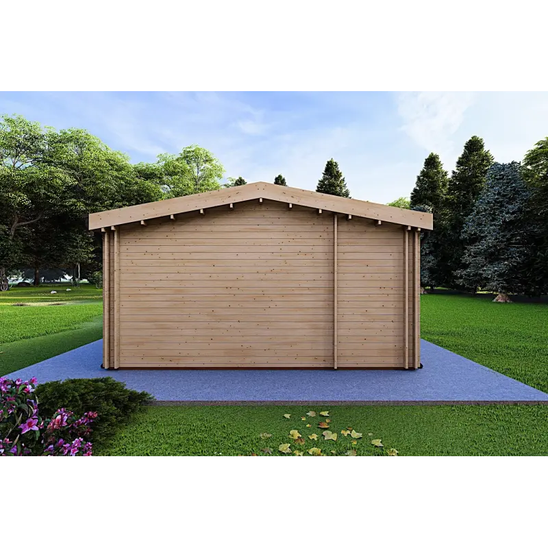 Fertighaus Holzhaus mit Garage CLIO 135 m² 44/140/44 mm, linke Seite