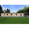 Fertighaus Holzhaus mit Garage CLIO 135 m² 44/140/44 mm, Rückansicht