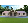 Fertighaus Holzhaus mit Terrasse GINEVRA 129 m², 44/140/44 mm, Frontansicht
