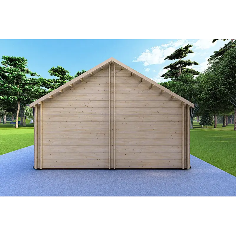 Fertighaus Holzhaus mit Terrasse GINEVRA 129 m², 44/140/44 mm, rechte Seite