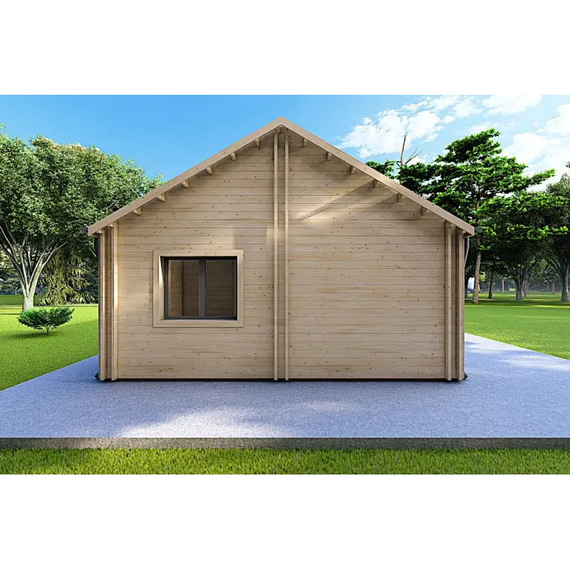 Fertighaus Holzhaus mit Terrasse GINEVRA 129 m², 44/140/44 mm, seite Seite
