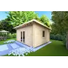 Gartenhaus Holz mit Pultdach GLORIA 5.2x4.2, 44mm, Frontansicht rechte Seite